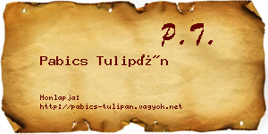 Pabics Tulipán névjegykártya